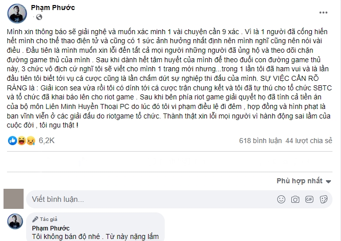 Minas: 'I have betting, confessing and informing Riot Games' - Photo 1