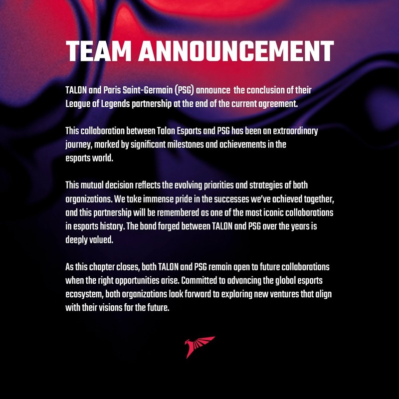 Talon ends cooperation with PSG - Photo 2