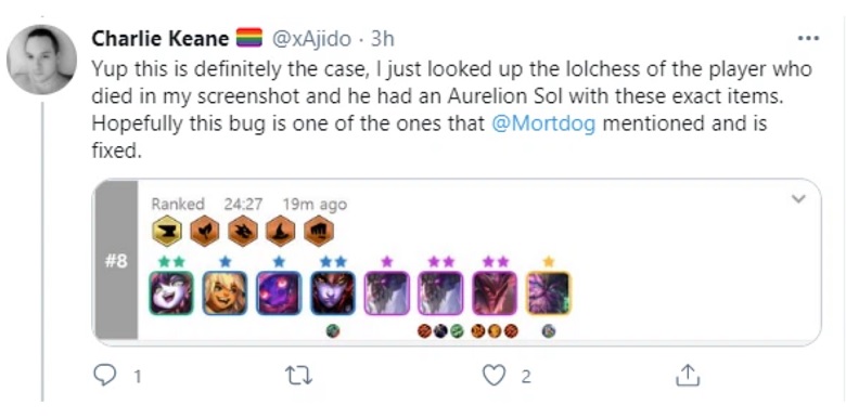 Equipping players eliminated before the same as the receiver.