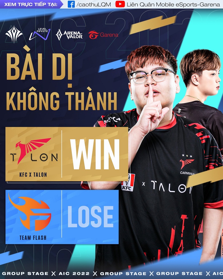 AIC 2022: ADC uses Trieu Van, Team Flash cannot be shocked by KFC x Talon - Photo 1