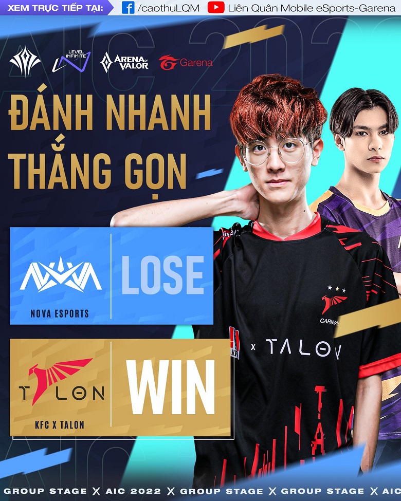 AIC 2022: Yan first appeared, KFC x Talon walked before Nova Esports - Photo 1
