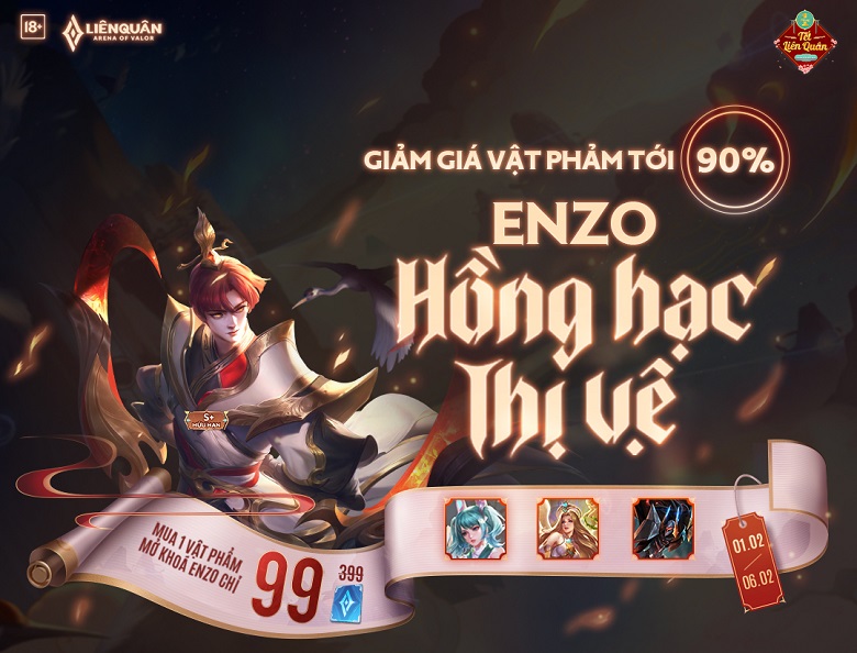 Lien Quan Mobile: Enzo Hong Hac Ve costume was launched on the first day of the Lunar New Year - Photo 1