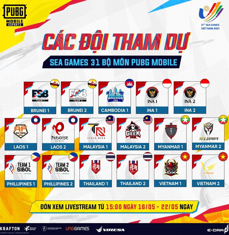 PUBG Mobile Sea Games 31: Revealing 17 teams attending - Photo 1