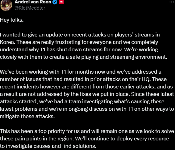 Riot Games officially announced the DDOS issue of T1 - Photo 2