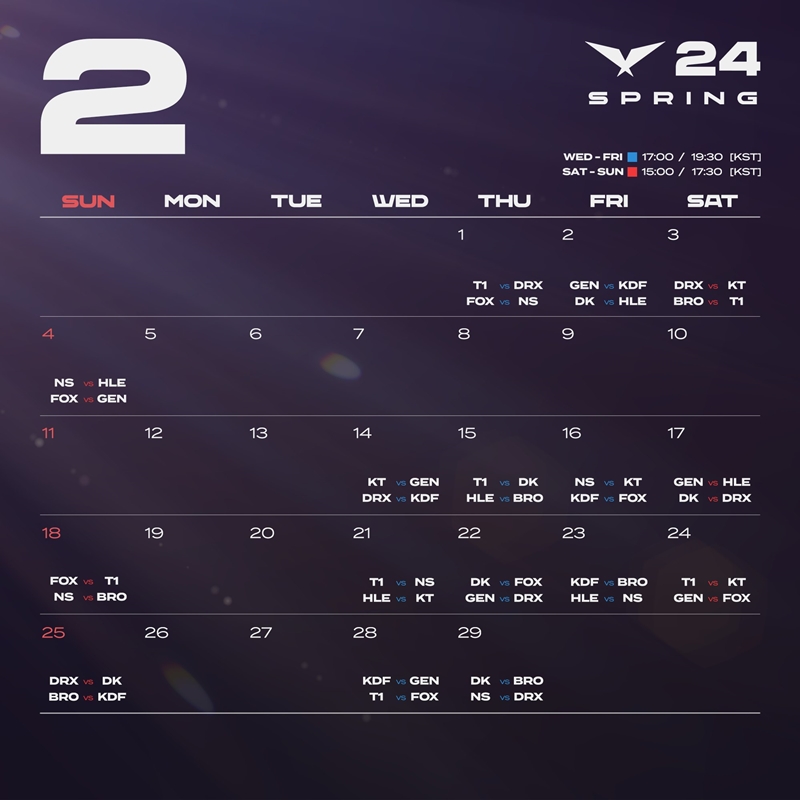 LCK Spring 2024 publishes the schedule - Photo 2