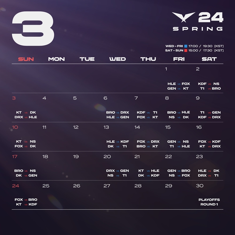 LCK Spring 2024 publishes the schedule - Photo 3