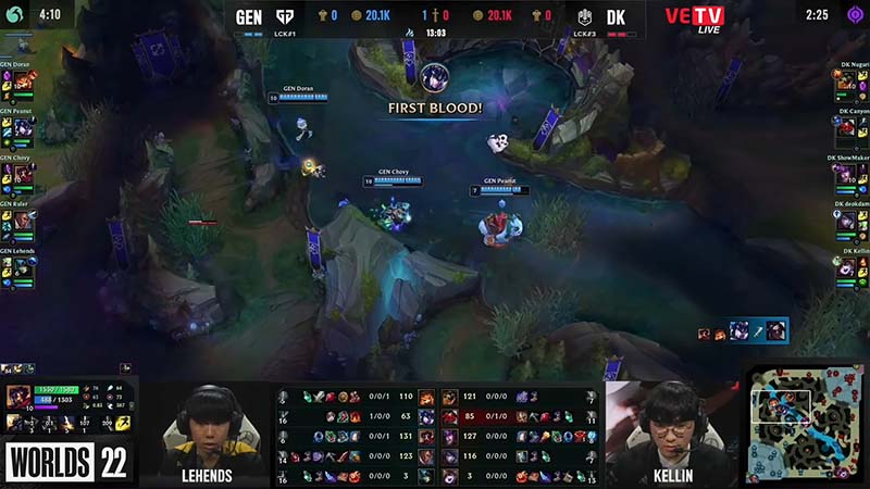 Gene results vs dk game 5: quarterfinals Worlds 2022 - Photo 2