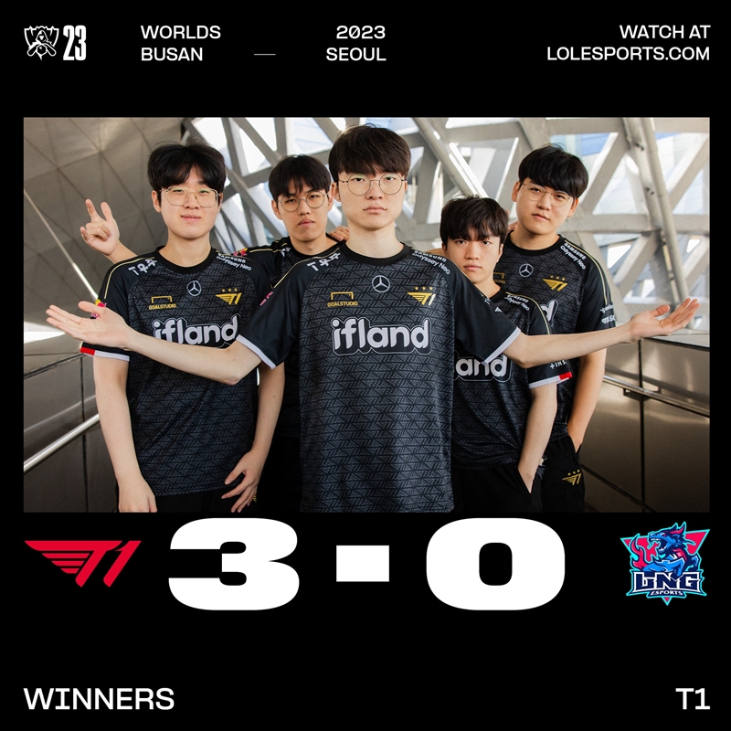 Destroying LNG, T1 in the semi -finals of Worlds 2023 - Photo 1