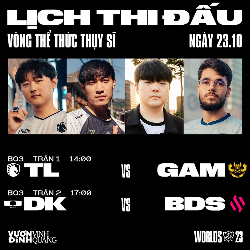 Directly Worlds 2023 - Swiss round 5: TL vs GAM, DK vs BDS - Photo 1