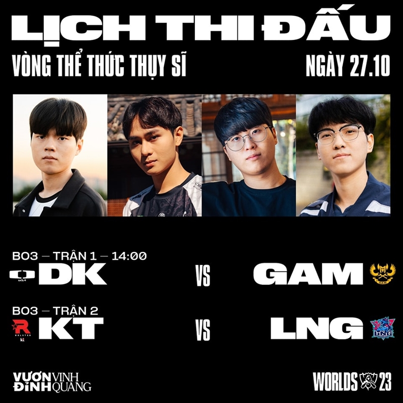 Directly Worlds 2023 - Swiss round 7: DK vs GAM, KT vs LNG - Photo 1