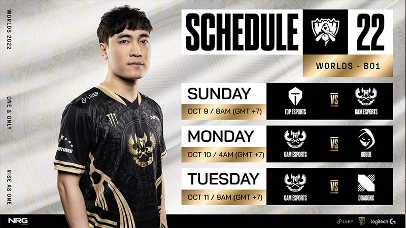 Update schedule of GAM at Worlds 2022 - Photo 1