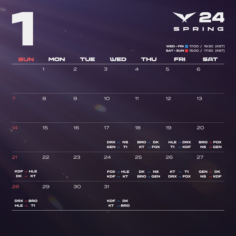 LCK Spring 2024 publishes the schedule - Photo 1